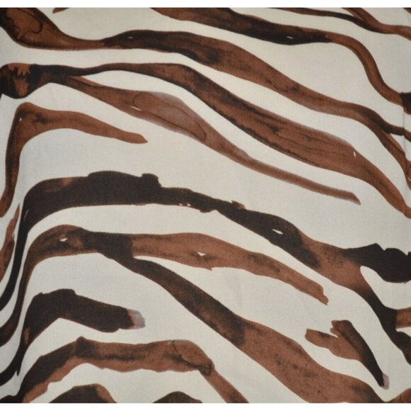 Cabi Ladies Brown Animal Tiger Print V-Neck Cap Sleeve Blouse Top Size S Light - Picture 3 of 9